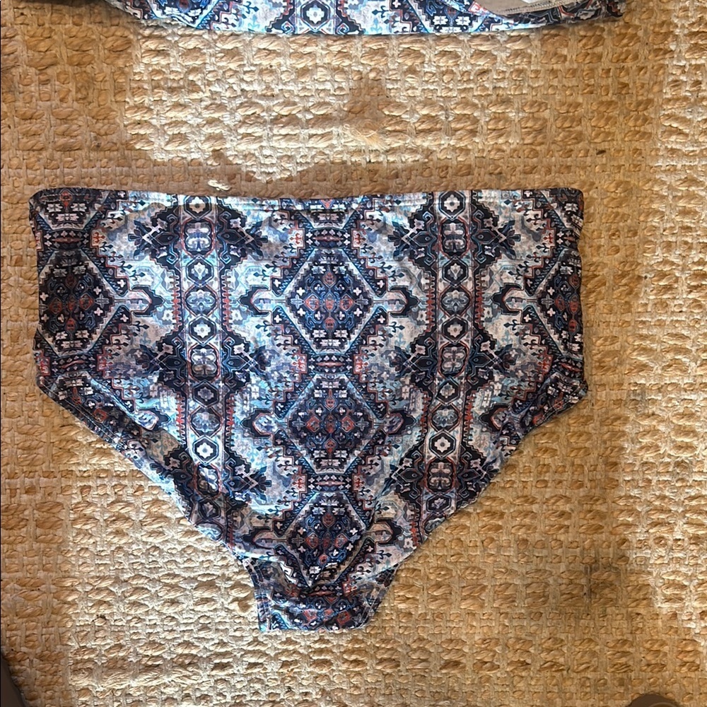 Swimsuits For All Blue and White Patterned Swimwear - Picture 6 of 11